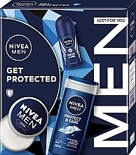 Zestaw - NIVEA MEN Get Protected (sh/gel/250ml+deo/50ml+cr/75ml) — Zdjęcie N1