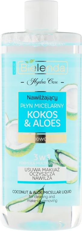 Nawilżający płyn micelarny Kokos i aloes do skóry odwodnionej - Bielenda Hydra Care — Zdjęcie N1