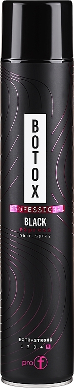 Lakier do włosów - PRO-F Professional Botox Black Express Hair Spray Extra Strong — Zdjęcie N1
