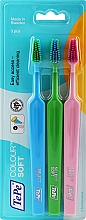 Kup Zestaw szczoteczek do zębów, 3 szt., niebieska + zielona + różowa - TePe Colour Soft