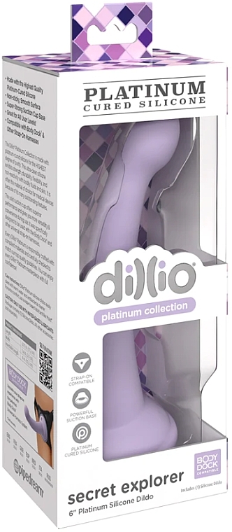 Dildo, fioletowe - PipeDream Dillio Platinum Collection Secret Explorer Purple — Zdjęcie N1