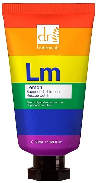 Odżywczy olejek do ciała i skóry suchej - Dr Botanicals Lemon Superfood All-in-One Rescue Butter Pride Edition — Zdjęcie N1