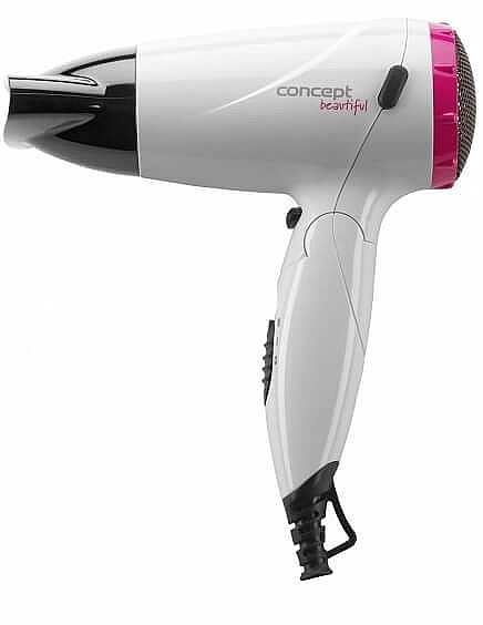 Suszarka do włosów, różowo-biała - Concept Beautiful Hair Dryer White + Pink VV5740 — Zdjęcie N1