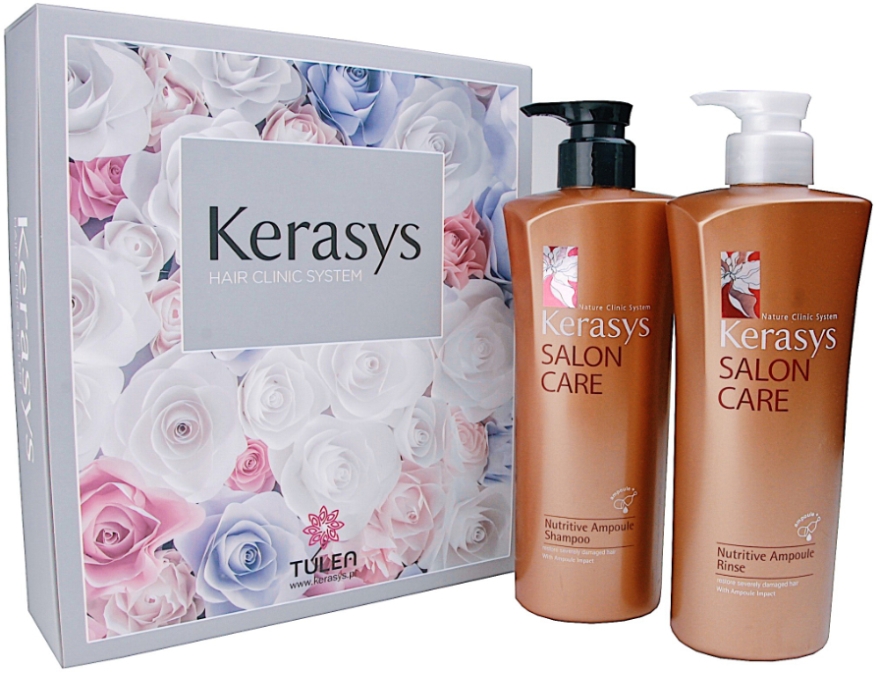 Zestaw odżywczy do pielęgnacji włosów - KeraSys Salon Care Nutritive Ampoule (shm 470 ml + cond 470 ml) — Zdjęcie N1