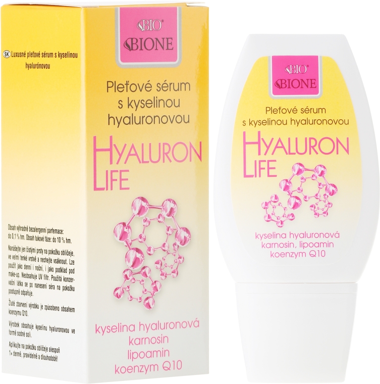 Odżywiające serum do twarzy z kwasem hialuronowym - Bione Cosmetics Hyaluron Life Serum — Zdjęcie N1