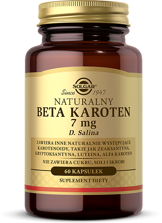 Suplement diety Naturalny beta karoten - Solgar Beta-Carotene 7 mg — Zdjęcie N1
