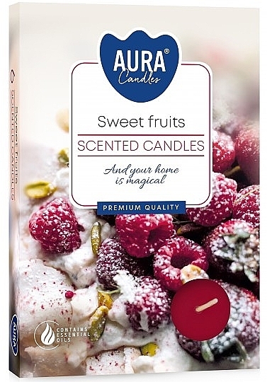 Zestaw podgrzewaczy Słodkie owoce - Bispol Aura Sweet Fruits Scented Candles — Zdjęcie N1
