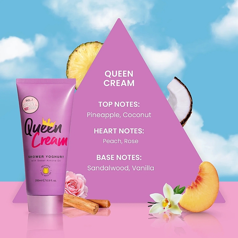 Jogurt pod prysznic - So…? Sorry Not Sorry Queen Cream Shower Yoghurt with Sweet Almond Oil — Zdjęcie N4
