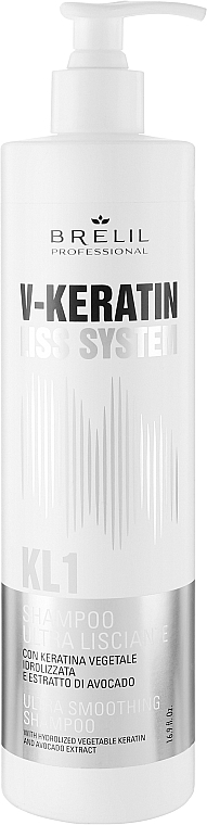 Szampon wygładzający - Brelil V-Keratin Liss System KL1 Ultra Smoothing Shampoo — Zdjęcie N1