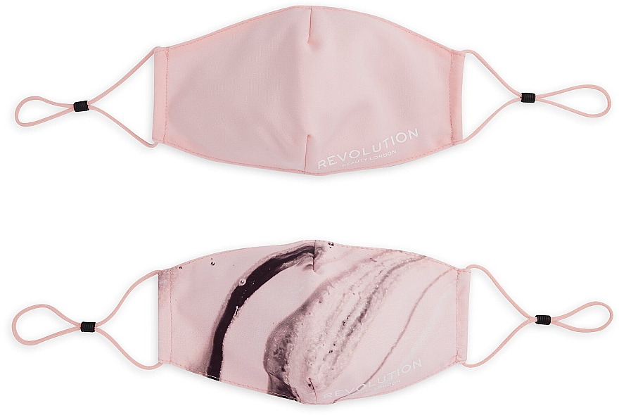Maska ochronna wielokrotnego użytku, 2 szt. - Makeup Revolution 2Pack Re-Useable Fashion Fabric Face Mask Pink — Zdjęcie N2