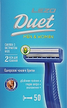 Jednorazowe maszynki do golenia Duet, 100 szt. - Lezo Duet Men & Women Razor — Zdjęcie N3