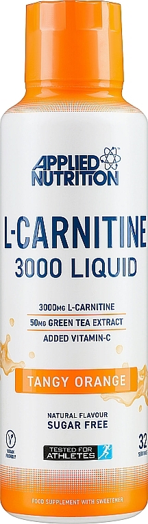 L-karnityna w płynie 3000 mg Pikantna pomarańcza - Applied Nutrition L-Carnitine Liquid Tangy Orange — Zdjęcie N1