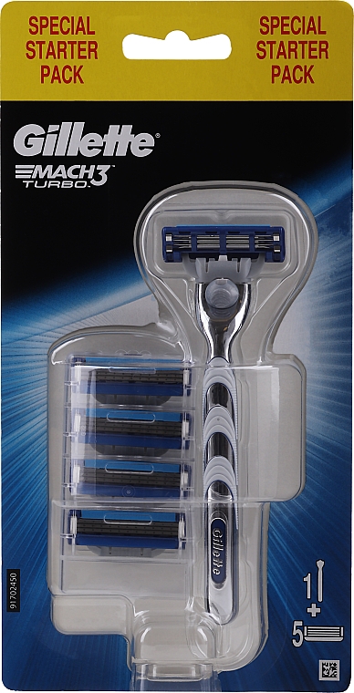 Maszynka do golenia z 4 wymiennymi ostrzami - Gillette Mach3 Turbo Special Pack — Zdjęcie N1