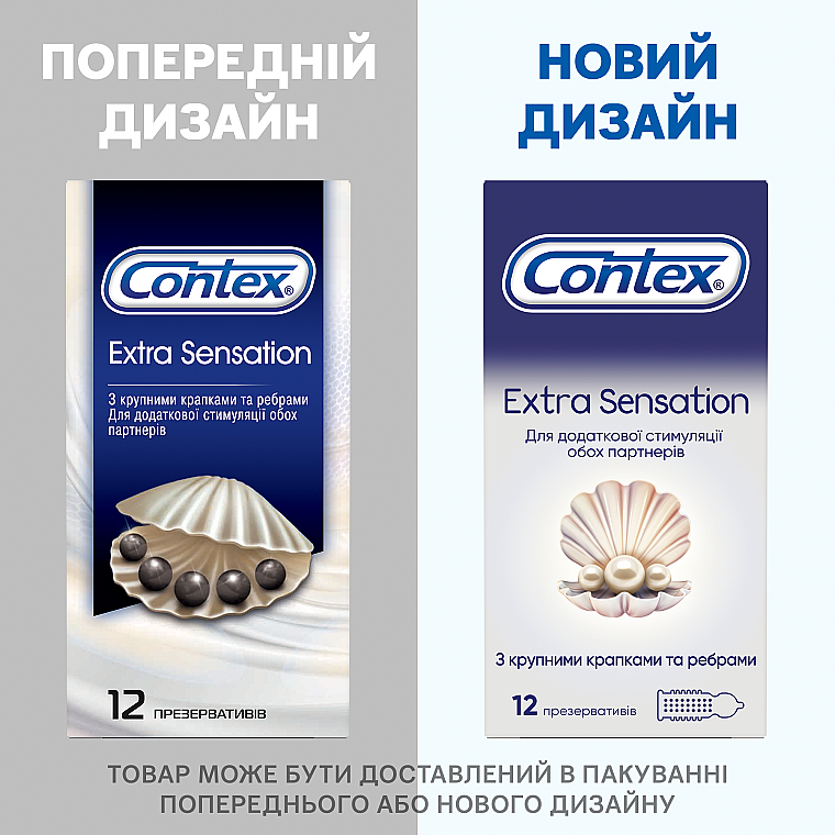 Prezerwatywy lateksowe z silikonowym lubrykantem z dużymi wypustkami, 12 szt. - Contex Extra Sensation — Zdjęcie N5