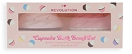 Zestaw - I Heart Revolution Cupcake Fizzer Duo Strawberry & Red Velvet Kit (bath/fiz/2x 80g) — Zdjęcie N1