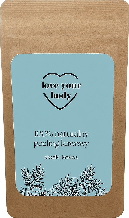 100% naturalny peeling kawowy Słodki kokos - Love Your Body