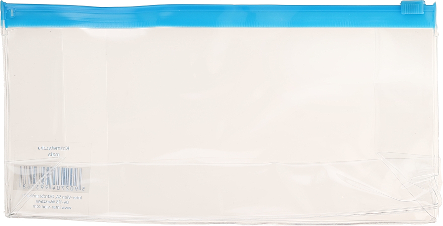 Kosmetyczka podróżna, 499306, przezroczysta z niebieskim suwakiem - Inter-Vion — Zdjęcie N1