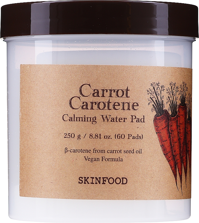 Płatki do twarzy z marchwią i karotenem - Skinfood Carrot Carotene Calming Water Pad — Zdjęcie N1