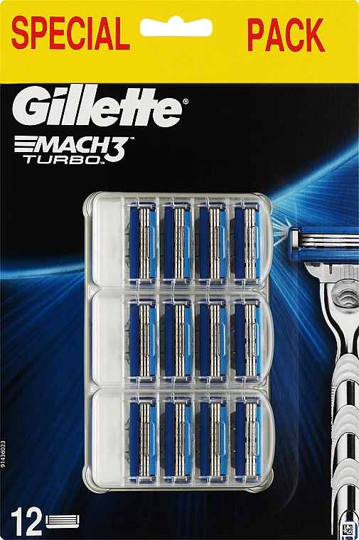 Wymienne ostrza do maszynki, 12 szt. - Gillette Mach3 Turbo Special Pack — Zdjęcie N1
