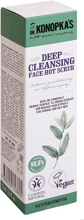 Peeling do głębokiego oczyszczania twarzy - Dr Konopka's Face Hot Deep Cleansing Scrub — Zdjęcie N2