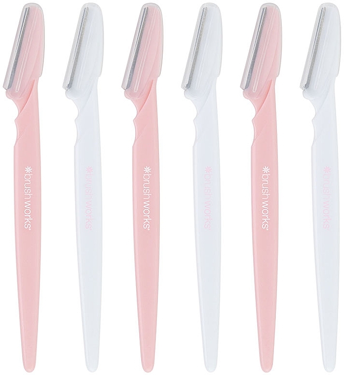 PRZECENA! Brzytwy białe i różowe, 6 szt. - Brushworks Angled Dermaplaners * — Zdjęcie N3