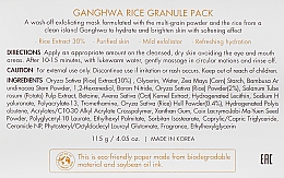 Nawilżająca maseczka do twarzy z ekstraktem z ryżu - Dr.Ceuracle Ganghwa Rice Granule Pack — Zdjęcie N4