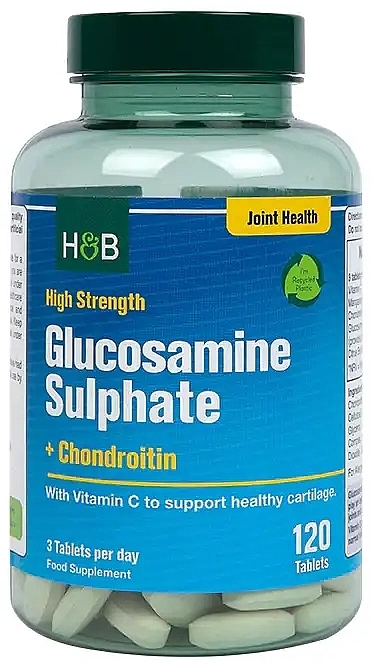 Glukozamina+chondroityna suplement diety, 1100 mg - Holland & Barrett High Strength Glucosamine Sulphate & Chondroitin — Zdjęcie N1