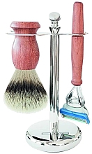 Kup Zestaw do golenia - Golddachs Synthetic Hair, Fusion Chrome Rose Wood (sh/brush + razor + stand)
