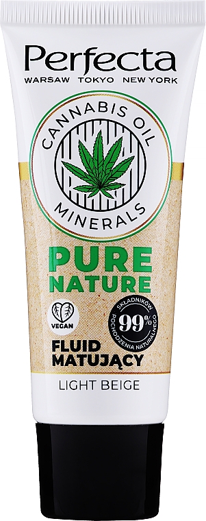 Podkład matujący do twarzy - Perfecta Pure Nature Cannabis Oil Mattifing Fluid — Zdjęcie N1
