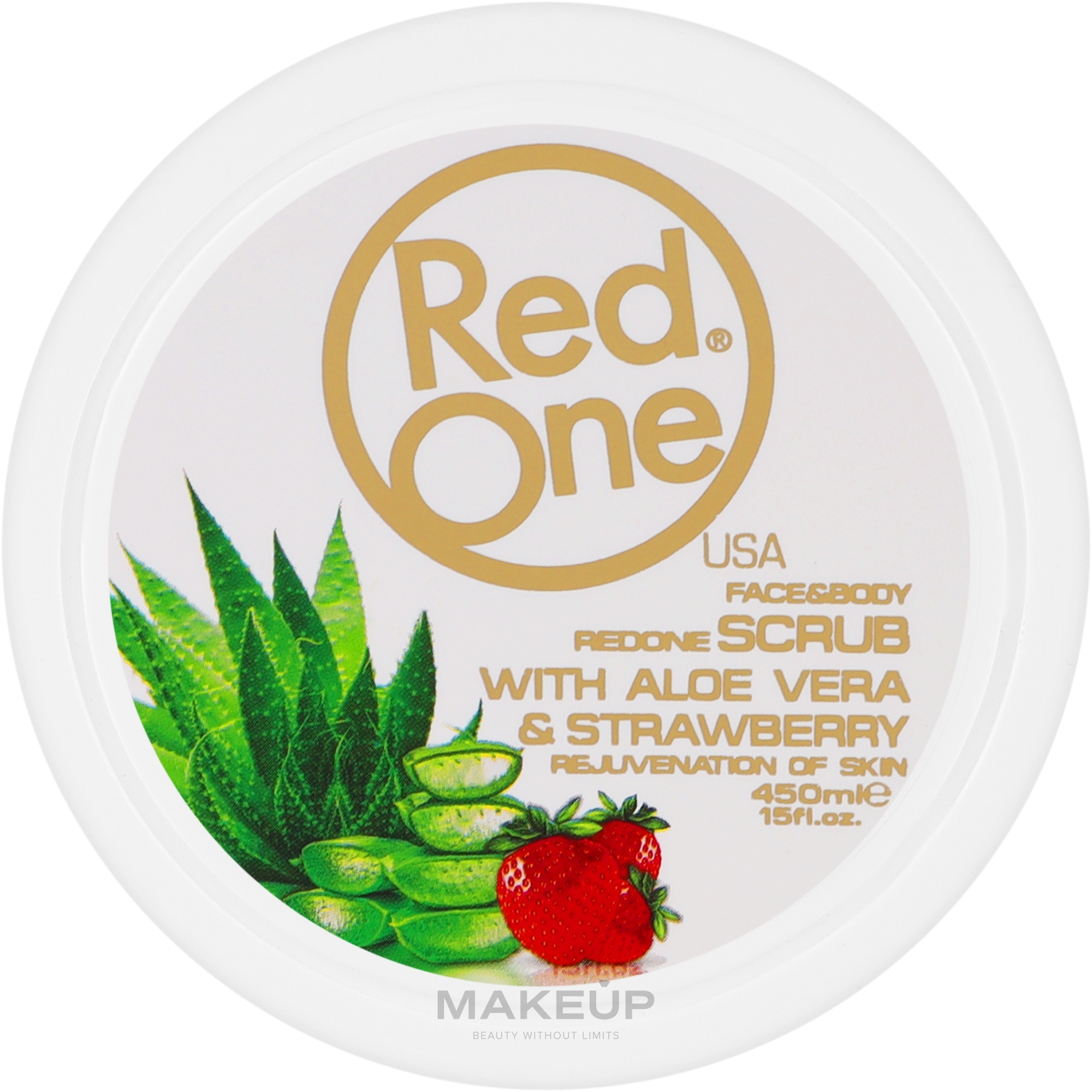 Codzienny peeling do twarzy i ciała Aloes i Truskawka - RedOne Face & Body Daily Scrub Aloe Vera & Strawberry — Zdjęcie 450 ml