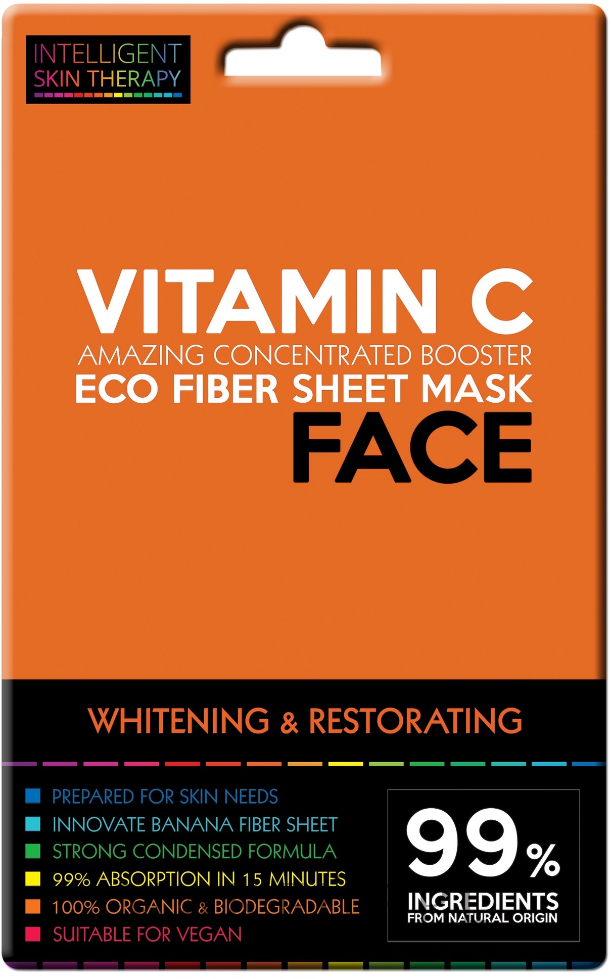 Rozjaśniająco-wzmacniająca maseczka w płachcie z witaminą C - Beauty Face Intelligent Skin Therapy Mask — Zdjęcie 25 g