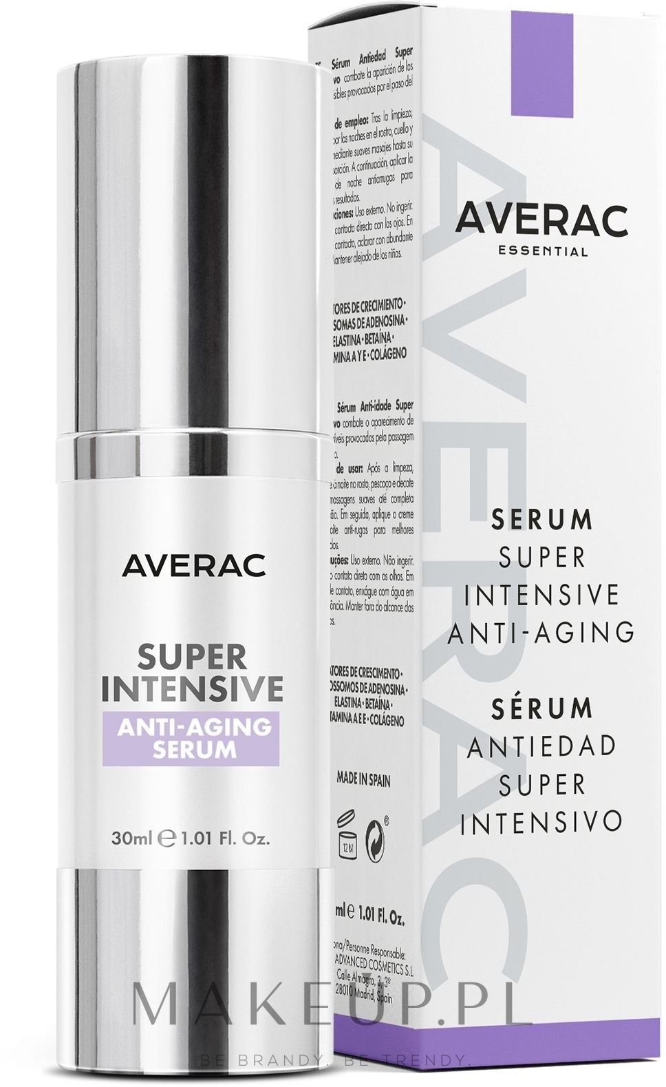 Super intensywne serum przeciwstarzeniowe - Averac Essential Super Intensive Anti-Aging Serum — Zdjęcie 30 ml