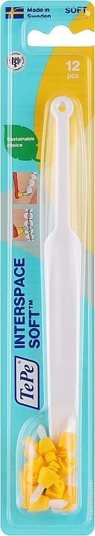 Szczoteczka międzyzębowa z nasadkami, biała - TePe Interspace Soft — Zdjęcie N1