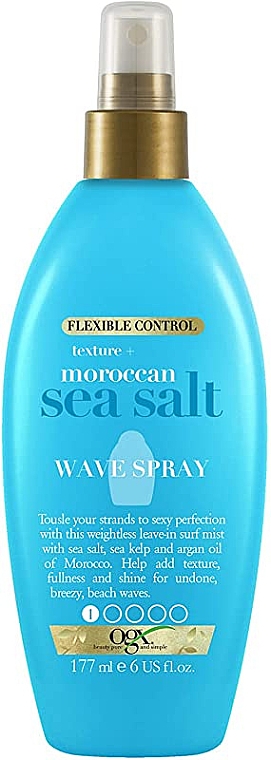 Teksturyzujący spray do włosów z solą morską - OGX Argan Oil Of Morocco Texture + Moroccan Sea Salt Wave Spray — Zdjęcie N1