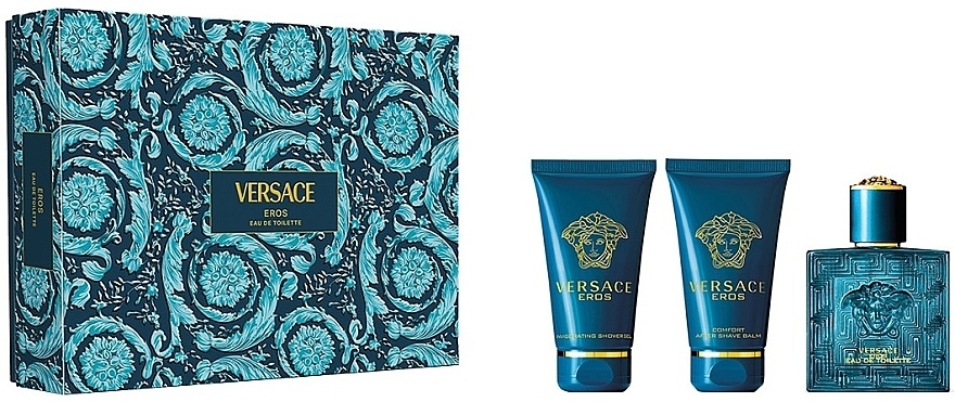 Versace Eros - Zestaw (edt 50 ml + sh/gel 50 ml + ash/balm 50 ml) — Zdjęcie N1