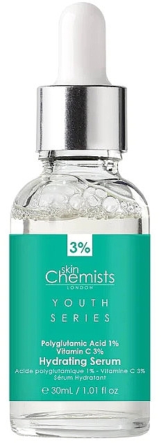 Serum do twarzy - Skin Chemists Youth Series Polyglutamic Acid 1%, Vitamin C 3% Hydrating Serum — Zdjęcie N1