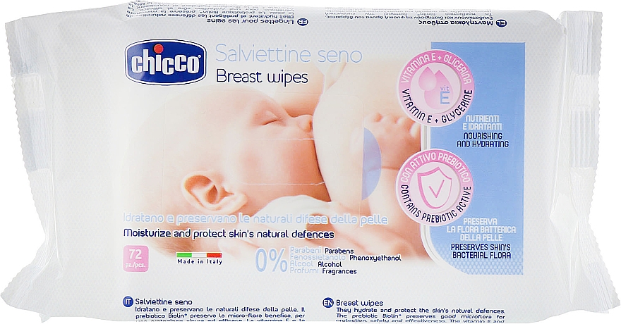 Chusteczki do pielęgnacji piersi dla kobiety karmiącej, 72 szt. - Chicco Breast Wipes — Zdjęcie N2