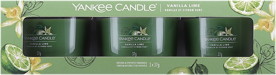 Zestaw - Yankee Candle Vanilla Lime (candle/3x37g) — Zdjęcie N1