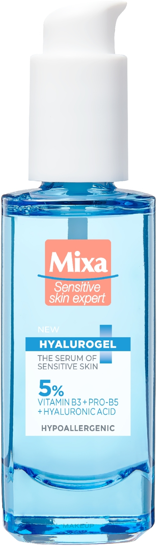 Nawilżające serum do twarzy do skóry wrażliwej, normalnej i suchej - Mixa Hyalurogel The Serum Of Sensitive Skin — Zdjęcie 30 ml