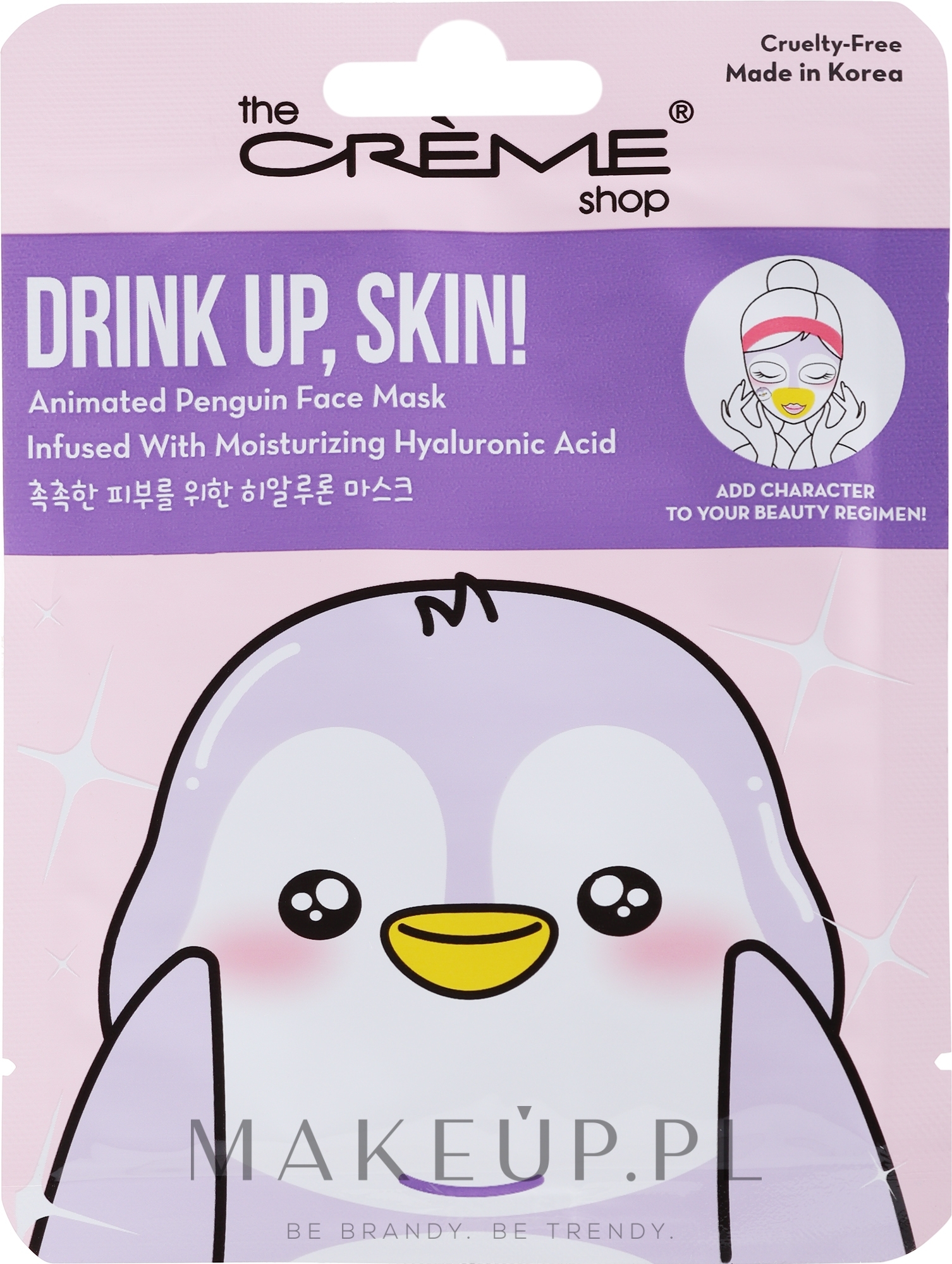 Maseczka do twarzy - The Creme Shop Drink Up Skin! Penguin Face Mask With Hyarulonic Acid — Zdjęcie 25 g