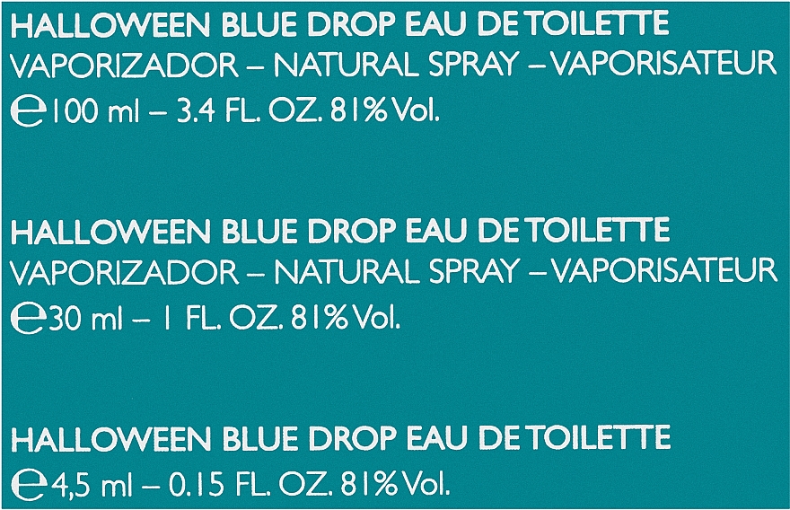 Halloween Blue Drop - Zestaw (edt 100 ml + edt 30 ml + edt 4.5 ml) — Zdjęcie N3