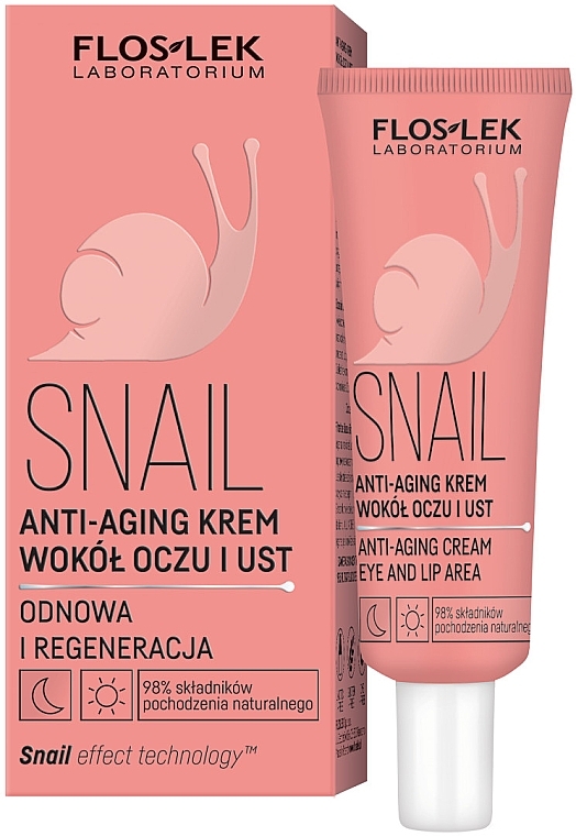 Krem do oczu i ust - Floslek Snail Anti-Aging — Zdjęcie N1