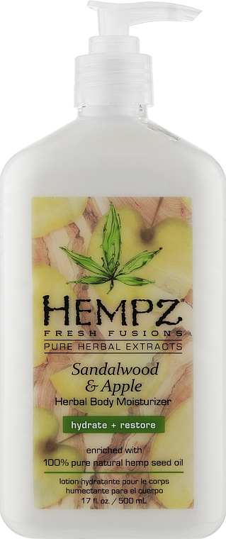 Nawilżające mleczko do ciała Drzewo sandałowe i jabłko - Hempz Sandalwood & Apple Herbal Body Moisturizer — Zdjęcie N3
