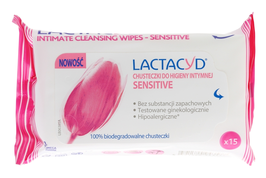 Chusteczki do higieny intymnej - Lactacyd Sensitive Intimate Wipes — Zdjęcie N1