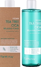 Kojący tonik z olejkiem z drzewa herbacianego - Farmstay Vegan Tea Tree Cica Relaxing Toner — Zdjęcie N2