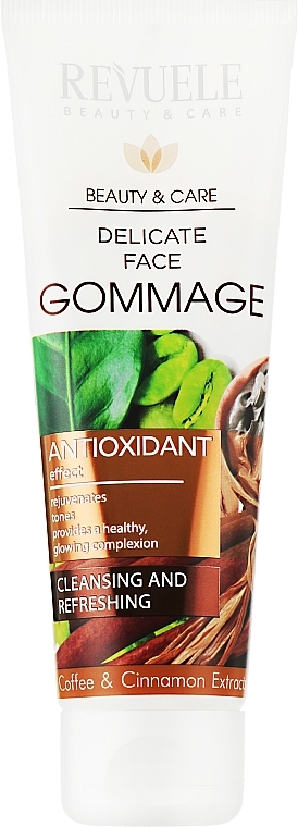Delikatny gommage do twarzy - Revuele Delicate Face Gommage with Cafeine, Cosmetic Clay And Cinnamon Extract
