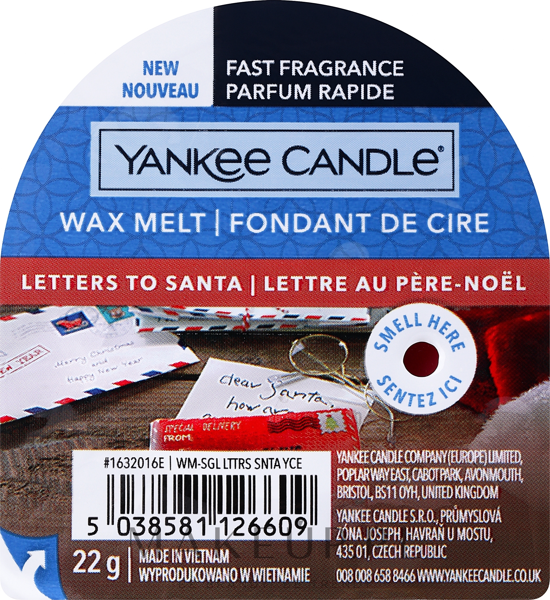 Wosk zapachowy - Yankee Candle Classic Wax Letters To Santa — Zdjęcie 22 g