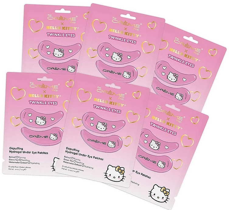 Płatki na cienie pod oczami - The Creme Shop x Hello Kitty Twinkle Eyes Depuffing Hydrogel Under Eye Patch — Zdjęcie N1