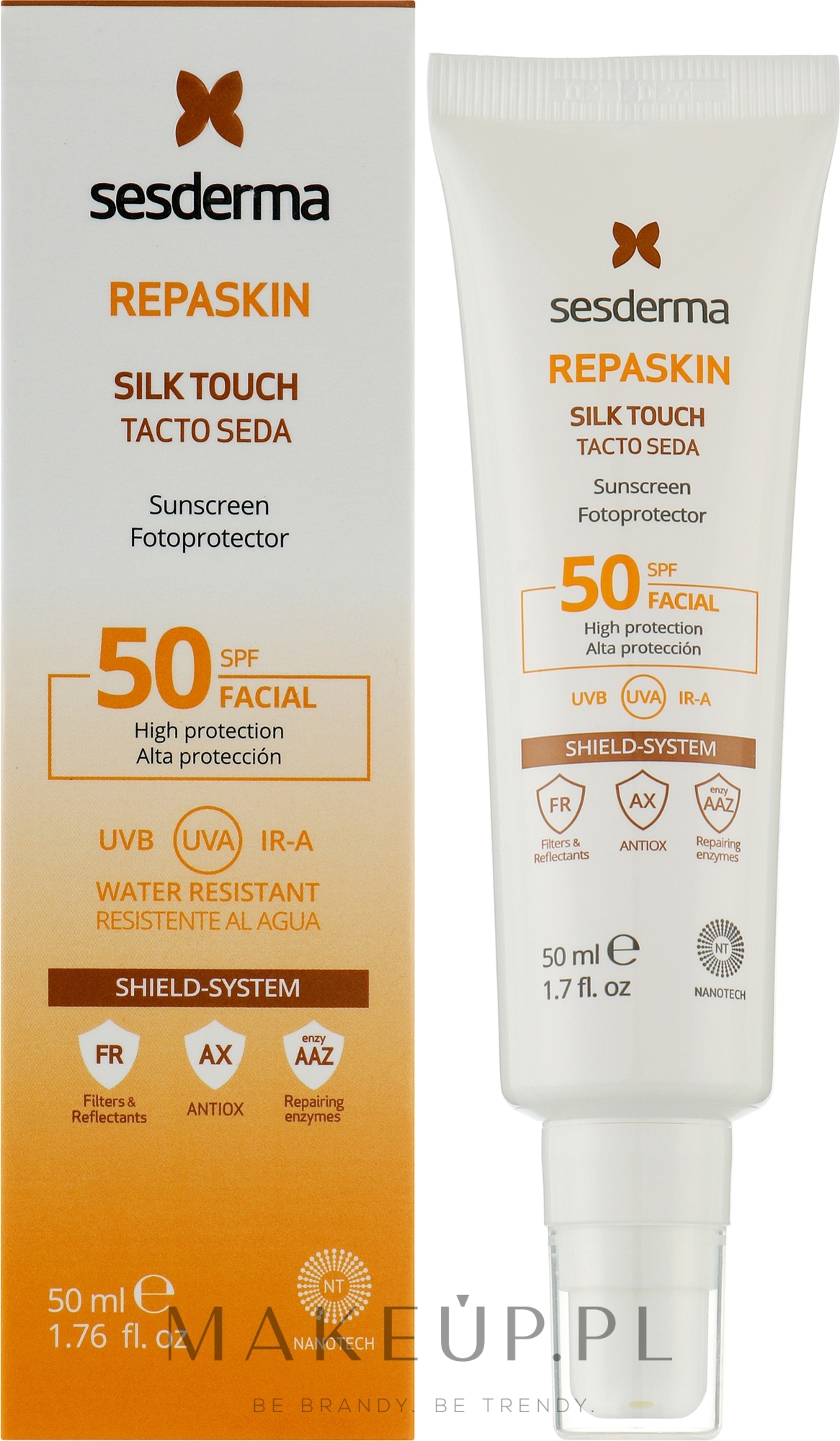 Krem przeciwsłoneczny do twarzy SPF 50 - SesDerma Laboratories Repaskin Silk Touch Facial — Zdjęcie 50 ml