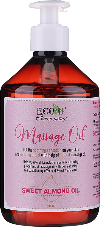 Olejek do masażu z olejem ze słodkich migdałów - Eco U — Zdjęcie N3